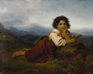 Friedrich Drck - Young Girl With Flower.webp
