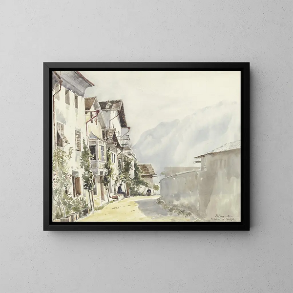Rue à Mhlbach - Friedrich Ernst Morgenstern — oprawiony obraz na ścianie