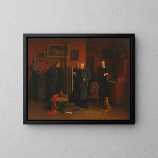 Le peintre Friedländer dans son atelier - Friedrich Friedländer — oprawiony obraz na ścianie