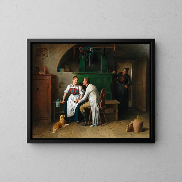 Wieczorna w pokoju - Friedrich Friedländer — oprawiony obraz na ścianie