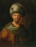Mężczyzna z brodą w orientalnym kostiumie - Friedrich Hartmann Barisien — widok dzieła