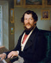 Portret dżentelmena przy pianinie - Friedrich Johann Gottlieb Lieder — widok dzieła