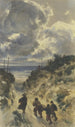 Ukryta ścieżka nad morzem z czterema mężczyznami 1852 - Friedrich Karl Hausmann — widok dzieła