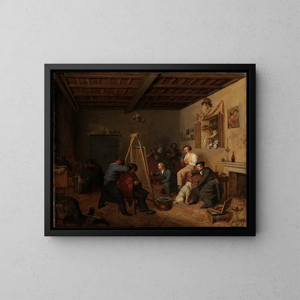 L'atelier de l'artiste à Rome - Friedrich Mosbrugger — oprawiony obraz na ścianie