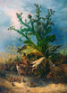 Chardons en fleurs avec une famille de tétras lyre - Friedrich Schauta-Moos — widok dzieła