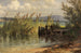 Ponton dans les roseaux - Friedrich Voltz — widok dzieła
