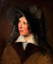 Antonie Amerling z czarnym kapeluszem z woalką, żona artysty - Friedrich von Amerling — widok dzieła