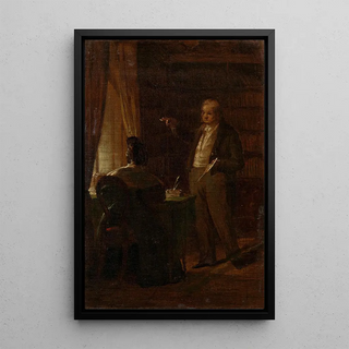 Friedrich von Amerling - Prof Dr Ignaz Rudolf Bischoff von Altenstern seiner Gattin Johanna diktierend.webp