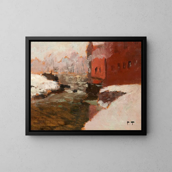 La fabrique rouge - Frits Thaulow — oprawiony obraz na ścianie