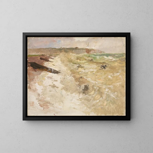z plaży w Dieppe - Frits Thaulow — oprawiony obraz na ścianie