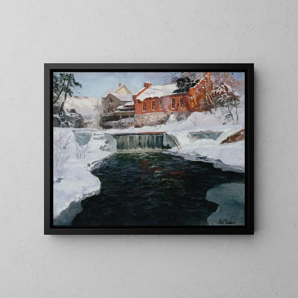 La nouvelle fabrique de Lillehammer - Frits Thaulow — oprawiony obraz na ścianie
