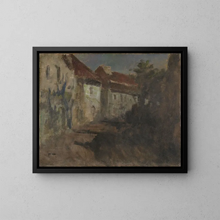 Światło księżyca w Dieppe - Frits Thaulow — oprawiony obraz na ścianie
