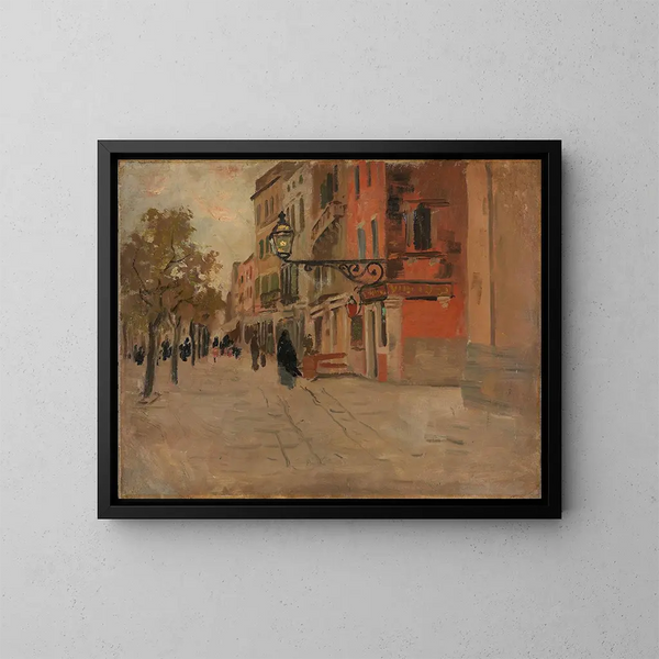 Rue à Venise - Frits Thaulow — oprawiony obraz na ścianie