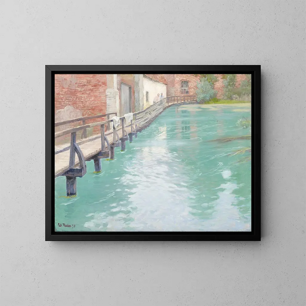 Młyny w Montreuil-sur-Mer, Normandia - Frits Thaulow — oprawiony obraz na ścianie