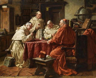 Kardynała z Monachium w bibliotece klasztornej - Fritz Wagner — widok dzieła
