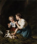 Dzieci z kociętami - Fritz Zuber-Bühler — widok dzieła