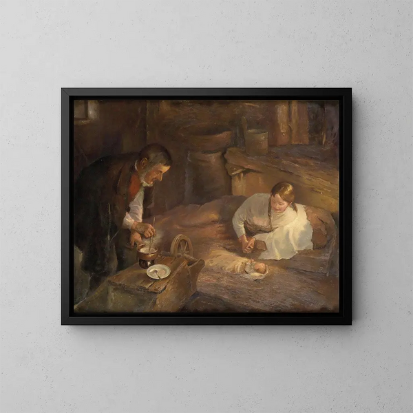 Noc Święta - Fritz von Uhde — oprawiony obraz na ścianie
