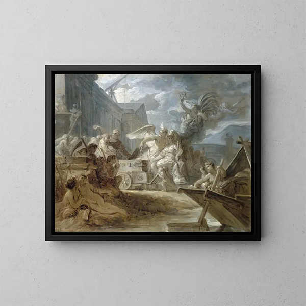 Alegoria miasta Paryża - Gabriel-François Doyen — oprawiony obraz na ścianie