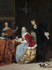 Młoda kobieta komponująca utwór muzyczny - Gabriel Metsu — widok dzieła