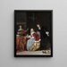 Młoda kobieta komponująca utwór muzyczny - Gabriel Metsu — oprawiony obraz na ścianie