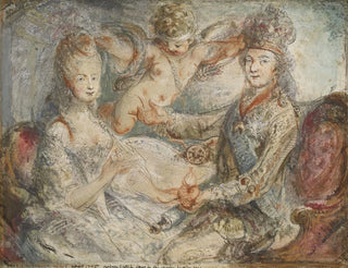 Gabriel de SaintAubin - Louis XVI And MarieAntoinette Crowned By Love.webp