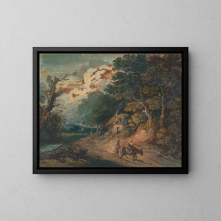 Gainsborough Dupont - Landscape Figure riding a donkey.webp