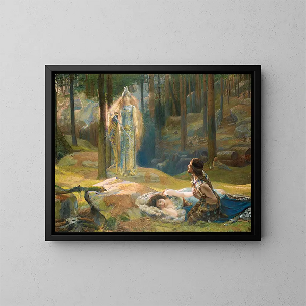 La révélation de Brynhild découvrant Sieglind et Sigmund - Gaston Bussière — oprawiony obraz na ścianie