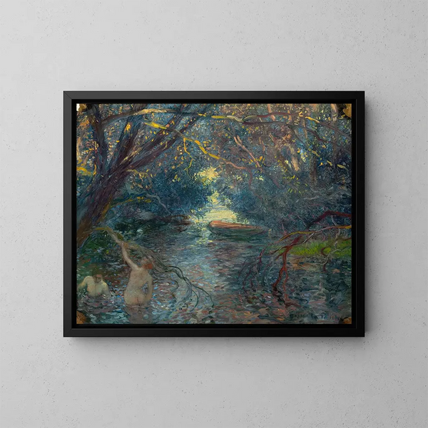 Kąpiel w basenie w kajaku - Gaston La Touche — oprawiony obraz na ścianie
