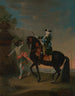 Imperatorowa Elżbieta Rosji 1709-1762 na koniu z towarzyszącym page - Georg Christoph Grooth — widok dzieła