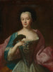 Portret damy z papugą - Georg Desmares — widok dzieła
