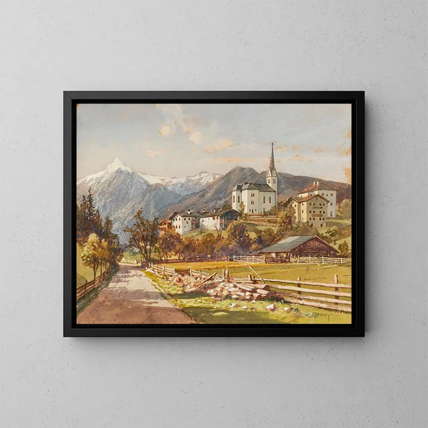 Widok na Kaprun - Georg Janny — oprawiony obraz na ścianie
