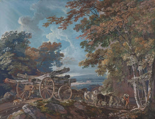 Drwal na wybojej ścieżce - George Barret — widok dzieła