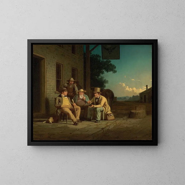 Sondaż do głosowania - George Caleb Bingham — oprawiony obraz na ścianie