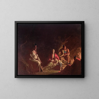 Uchwycony przez Indian - George Caleb Bingham — oprawiony obraz na ścianie