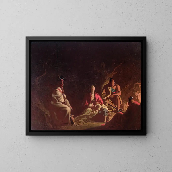 Uchwycony przez Indian - George Caleb Bingham — oprawiony obraz na ścianie