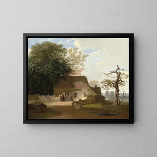 Scena z chaty - George Caleb Bingham — oprawiony obraz na ścianie