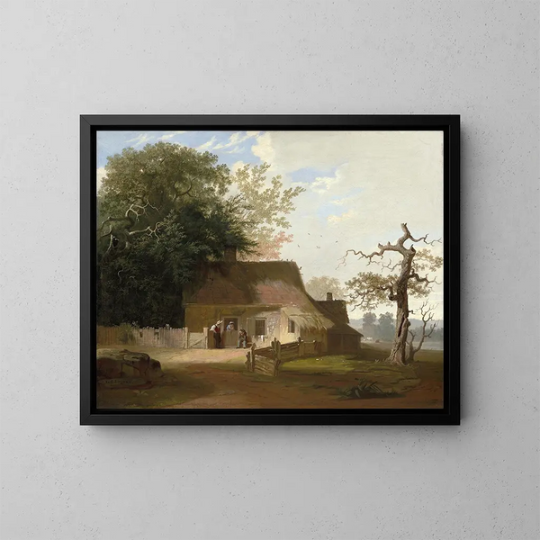 Scena z chaty - George Caleb Bingham — oprawiony obraz na ścianie