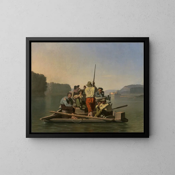 Zatopiona łódź parowa wspomagana przez holownik - George Caleb Bingham — oprawiony obraz na ścianie
