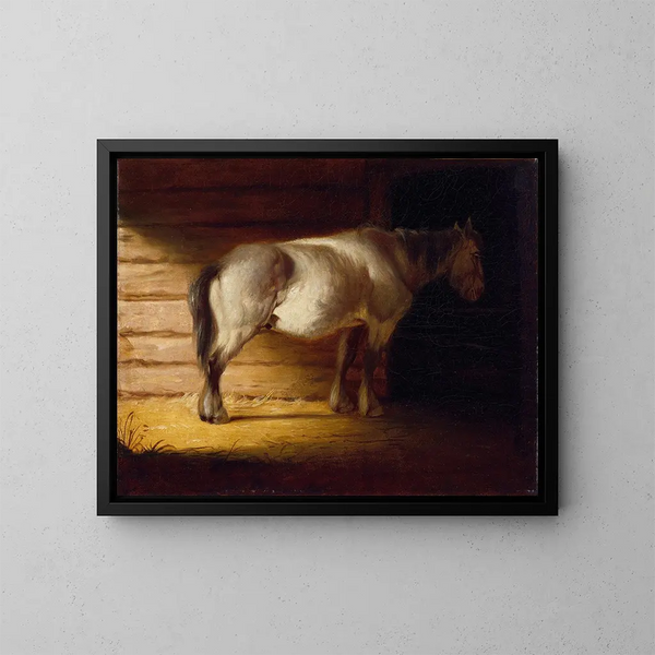 Stary koń z pola - George Caleb Bingham — oprawiony obraz na ścianie
