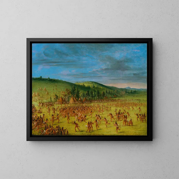 Gry w piłkę Choctaw - George Catlin — oprawiony obraz na ścianie