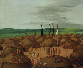 George Catlin - BirdsEye View of The Mandan Village 1800 Miles Above St Louis.webp