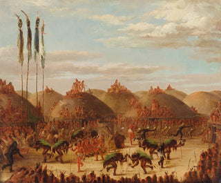 Tańca byka, ceremonia OKeePa Mandanów - George Catlin — widok dzieła