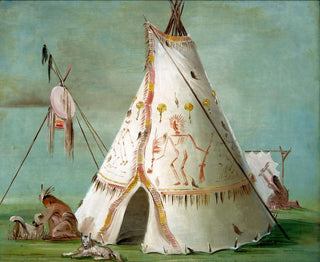Chatka dwudziestu pięciu skór bawoła - George Catlin — widok dzieła