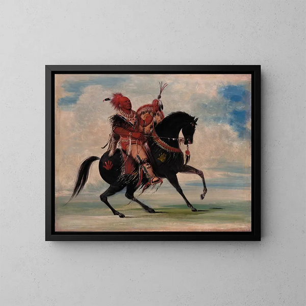 Czujny przywódca lisów z plemienia na koniu - George Catlin — oprawiony obraz na ścianie