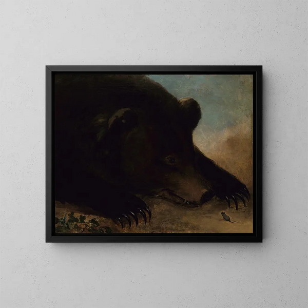 portretów niedźwiedzia grizzly i myszy w skali rzeczywistej - George Catlin — oprawiony obraz na ścianie