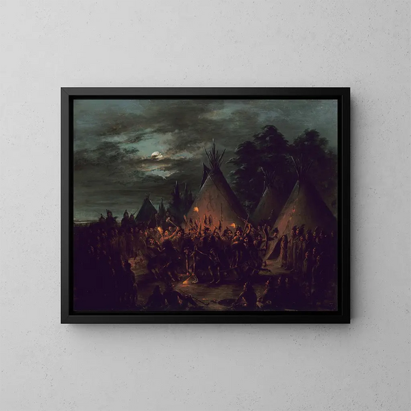 Tańca skóry głowy Sioux - George Catlin — oprawiony obraz na ścianie