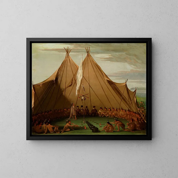Festyn psa Sioux - George Catlin — oprawiony obraz na ścianie