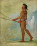 TulLockChshKo pije sok z kamienia w stroju gracza w piłkę - George Catlin — widok dzieła