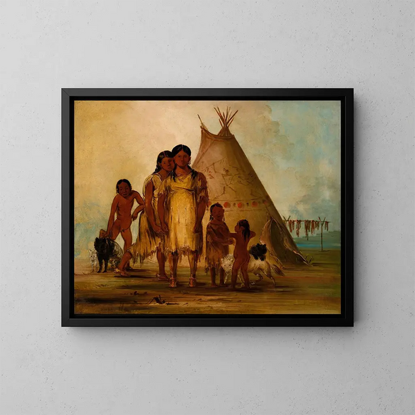 Dwie dziewczyny Komanczów - George Catlin — oprawiony obraz na ścianie