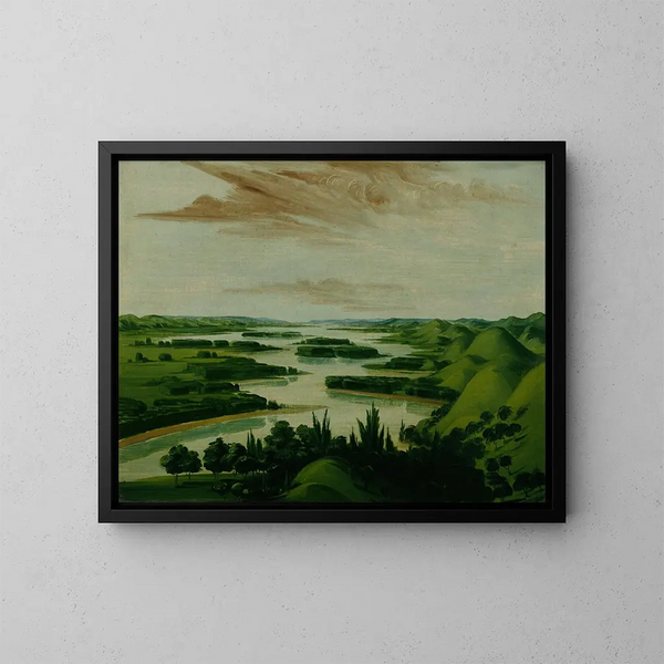 Widok z grobu Floyda, 1300 mil nad Saint-Louis - George Catlin — oprawiony obraz na ścianie